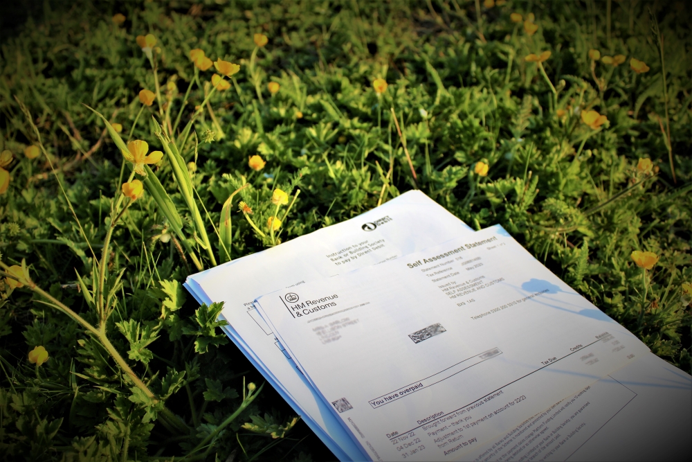 A pile of bank statements