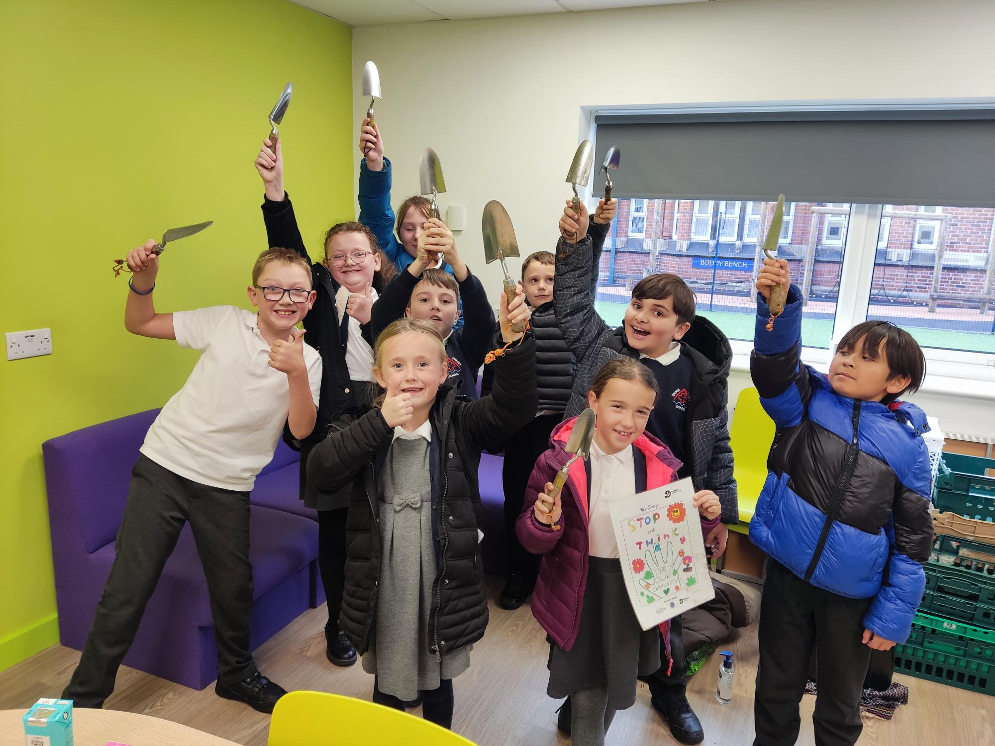 Pupils at Brook Street School restore rundown raised bed